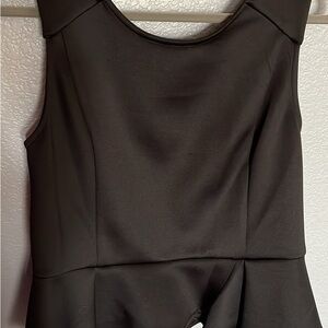 Elegant Black Sleeveless Peplum Top